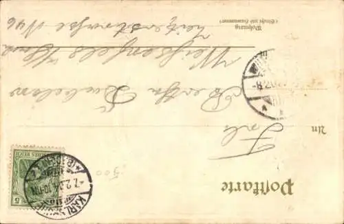 Präge Passepartout Ak Karlsruhe in Baden, Großherzogliches Schloss