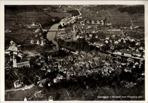 Ak Gernsbach im Murgtal Schwarzwald, Fliegeraufnahme