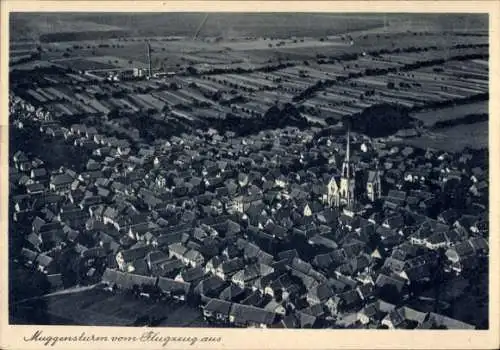 Ak Muggensturm in Baden, Fliegeraufnahme