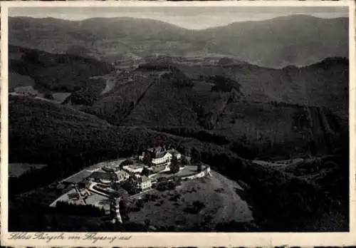 Ak Obereggenen Schliengen im Schwarzwald, Schloss Bürgeln, Fliegeraufnahme