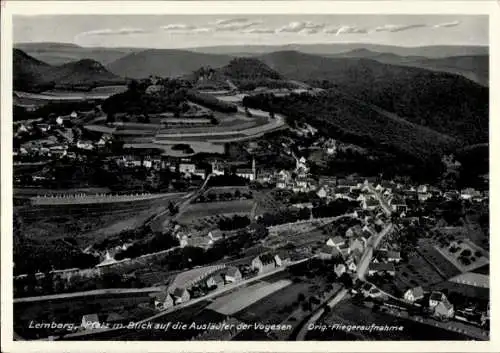 Ak Lemberg in der Pfalz, Fliegeraufnahme, Blick auf die Ausläufer der Vogesen