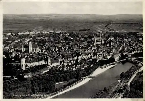 Ak Lauingen an der Donau Schwäbische Alb, Fliegeraufnahme