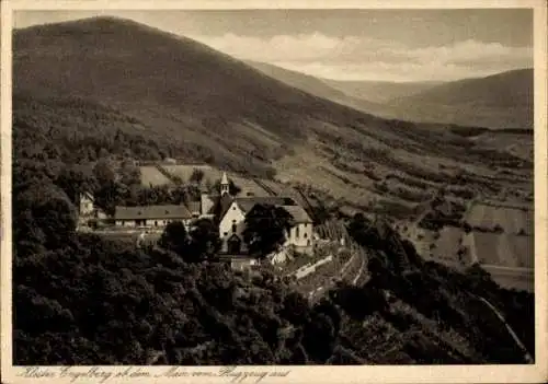 Ak Großheubach am Main Unterfranken, Kloster Engelberg, Fliegeraufnahme