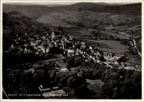 Ak Castell Unterfranken, Totalansicht, Fliegeraufnahme