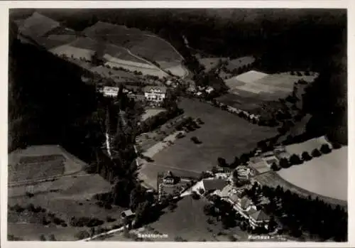 Ak Oberglottertal Glottertal im Schwarzwald, Fliegeraufnahme, Kuranstalt Glotterbach, Sanatorium