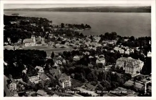 Ak Tutzing am Starnberger See Oberbayern, Fliegeraufnahme