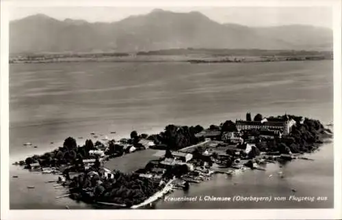 Ak Frauenchiemsee Fraueninsel Chiemsee Oberbayern, Fliegeraufnahme