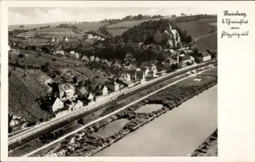 Ak Mainberg (bei Schweinfurt) Schonungen in Unterfranken, Schloss Mainberg, Fliegeraufnahme