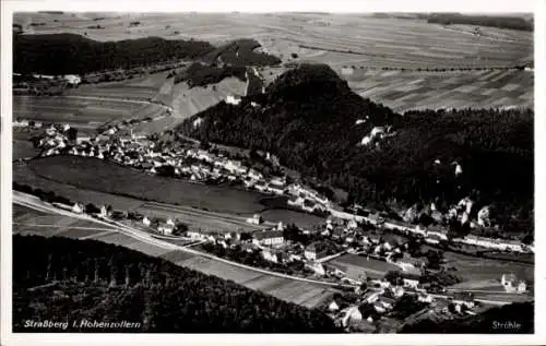 Ak Straßberg im Zollernalbkreis, Fliegeraufnahme