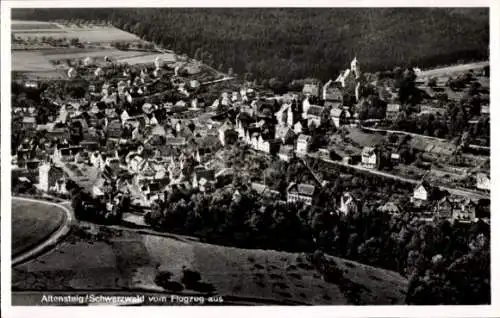 Ak Altensteig im Schwarzwald Württemberg, Fliegeraufnahme