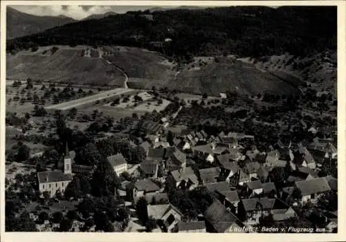 Ak Laufen in Baden Sulzburg Schwarzwald, Fliegeraufnahme