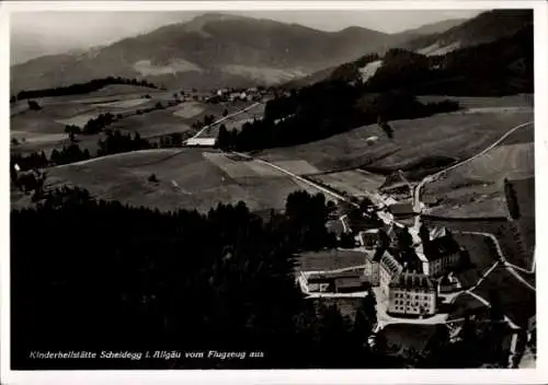 Ak Scheidegg im Allgäu Schwaben, Fliegeraufnahme, Kinderheilstätte