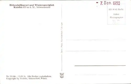 Ak Kniebis Freudenstadt im Schwarzwald, Fliegeraufnahme