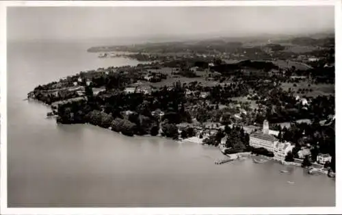 Ak Bad Schachen Lindau am Bodensee Schwaben, Fliegeraufnahme, Blick nach Wasserburg