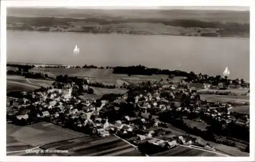 Ak Utting am Ammersee Oberbayern, Fliegeraufnahme