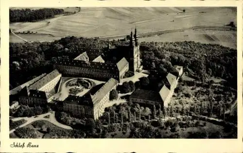 Ak Bad Staffelstein am Main Oberfranken, Schloss Banz, Fliegeraufnahme