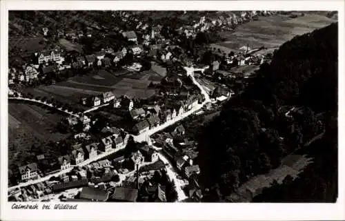 Ak Calmbach Bad Wildbad im Schwarzwald, Fliegeraufnahme