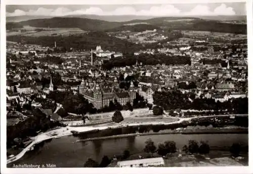 Ak Aschaffenburg Unterfranken Bayern, Fliegeraufnahme