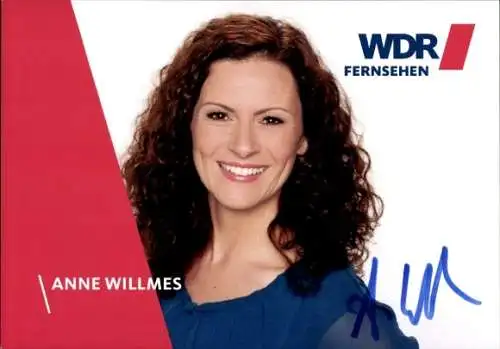 Ak Moderatorin Anne Willmes, Portrait, Hier und Heute, Autogramm