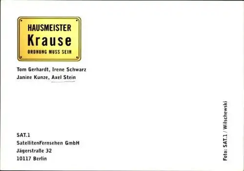 Ak Schauspieler Tom Gerhardt, Axel Stein, Schauspielerin Irene Schwarz, Janine Kunze, Autogramm