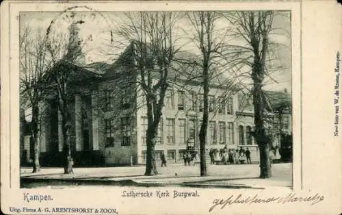 Ak Kampen Overijssel Nederland, Luthersche Kerk Burgwal