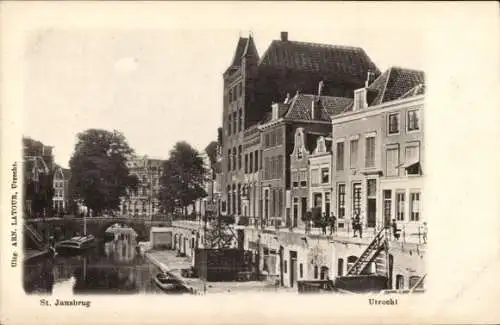 Ak Utrecht Nederland, St Jansbrug