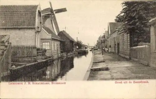 Ak Zaanstreek Noord-Holland, Staatweg, Kanal, Molen