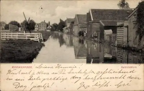 Ak Wormerveer Noord-Holland Nederland, Bakkersloot