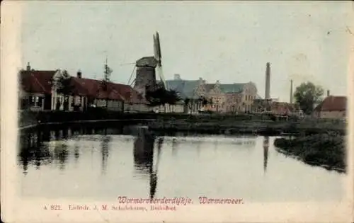 Ak Wormerveer Noord-Holland Nederland, Wormerveerderdijkje, Molen