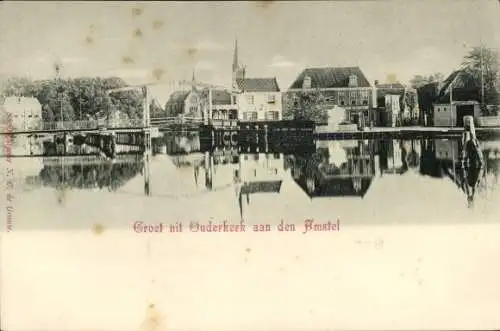 Ak Ouderkerk aan de Amstel Nordholland, Teilansicht, Brücke