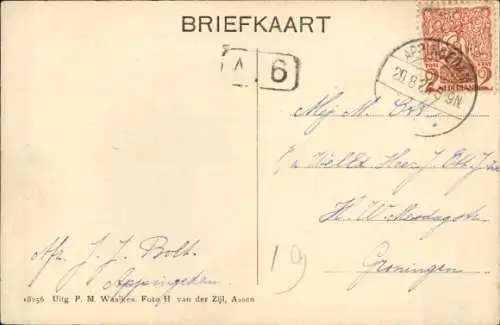 Ak Appingedam Groningen Nederland, Openbare leeszaal en boekerij