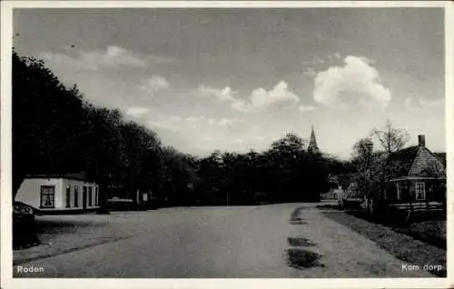 Ak Roden Drenthe Nederland, Kom dorp