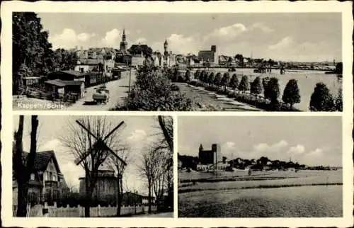 Ak Kappeln an der Schlei, Gesamtansicht, Windmühle