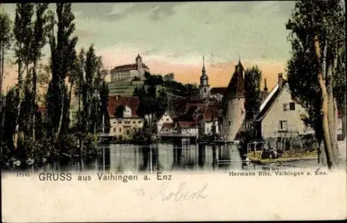 Ak Vaihingen an der Enz, Teilansicht