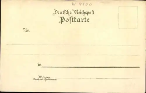 Litho Osnabrück in Niedersachsen, Rathaus, Post, Justizgebäude, Kriegerdenkmal, Vitischanze, Dom
