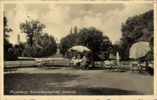 Ak Magdeburg an der Elbe, Klosterbergegarten, Domblick