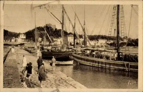 Ak Île de Porquerolles Îles d’Hyères Var, Hafen, Seebrücke