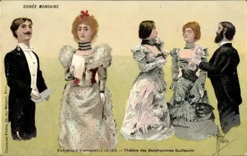 Künstler Ak Guillaume, Albert, Paris, Expo 1900, Théâtre des Bonshommes Guillaume, Soirée Mondaine