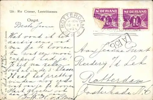 Künstler Ak Cramer, Rie, Lentebloemen, Oogst