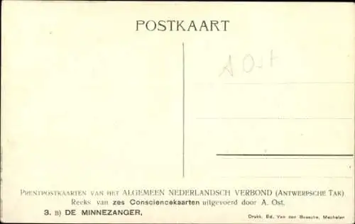 Künstler Ak De Minnezanger, Algemeen Nederlandsch Verbond