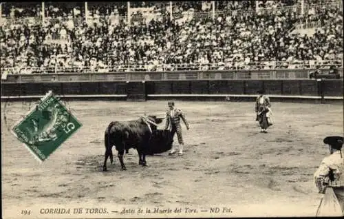 Ak Corrida de Toros, Antes de la Muerte del Toro, Stierkampf