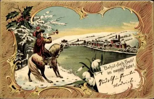 Litho Trompeter von Säckingen, Behüt' Dich Gott, Winter