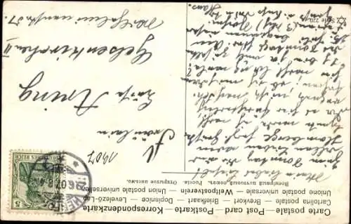 Künstler Ak Mädchen in rotem Rock mit zwei Katzen