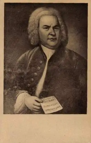 Künstler Ak Haußmann, E. G., Komponist Johann Sebastian Bach, Portrait