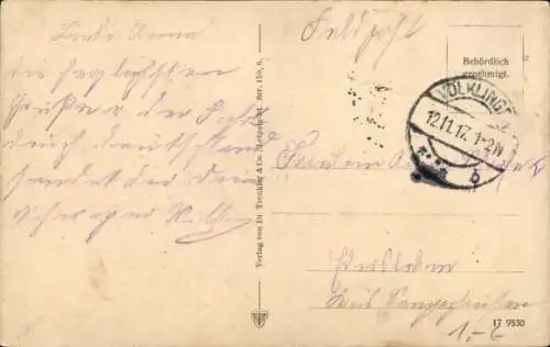 Künstler Ak Soldaten im Schützengraben