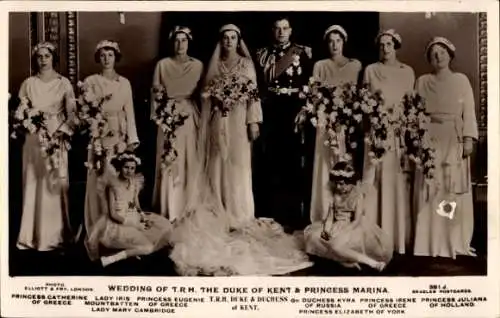 Ak Duke of Kent, Prinzessin Marina, Hochzeit, Prinzessin Juliana der Niederlande, Kyra von Russland