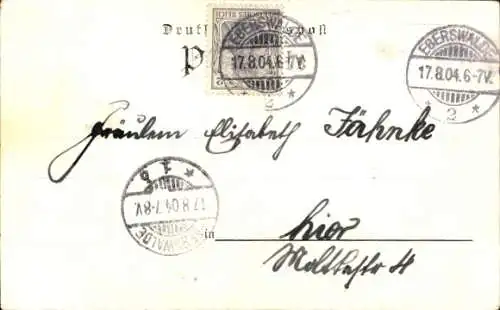 Ak Eberswalde in der Mark, Stadt im Winter bei Nacht