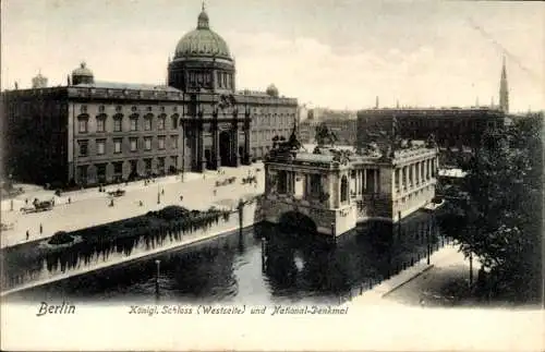 Ak Berlin Mitte, Königliches Schloss (Westseite), National-Denkmal