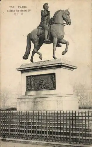 Ak Paris I, Statue von Heinrich IV