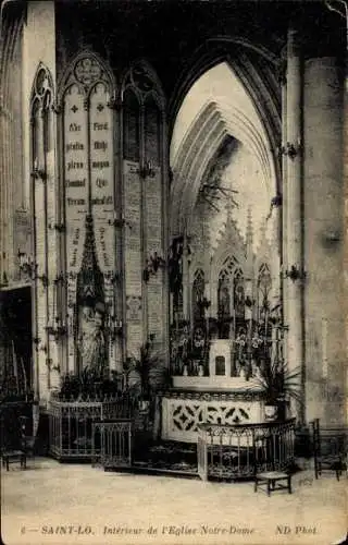 Ak Saint Lô Manche, Innenraum der Kirche Notre Dame